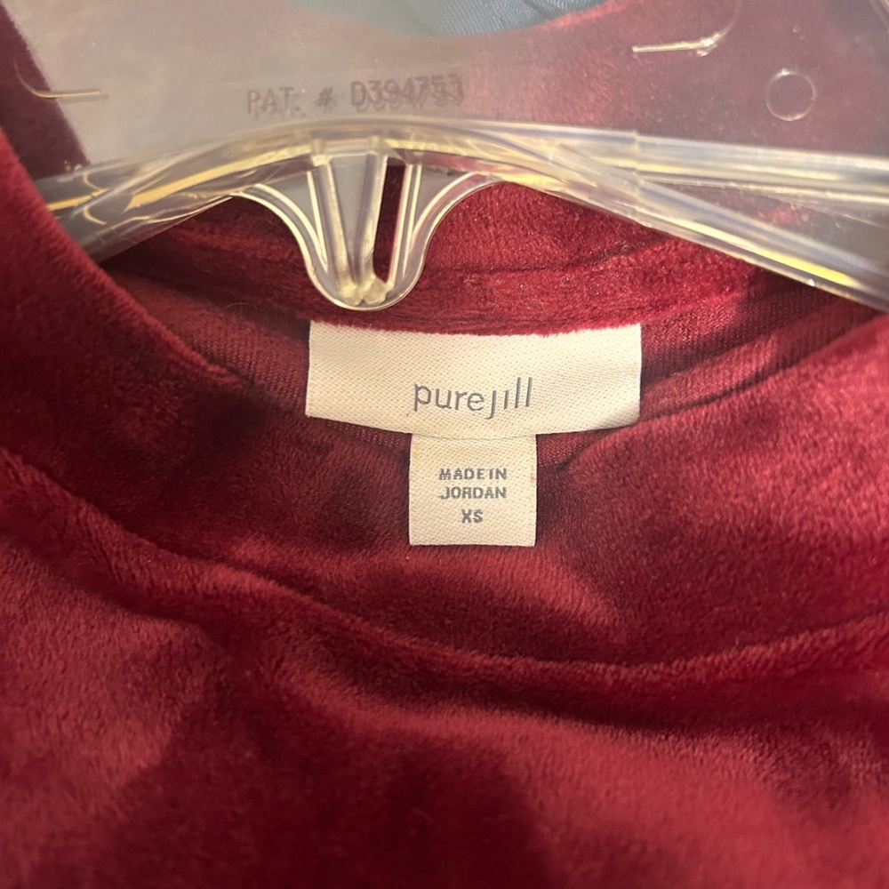 J Jill Mock Turtleneck Pocket velour a line dress size xs - Picture 6 of 8